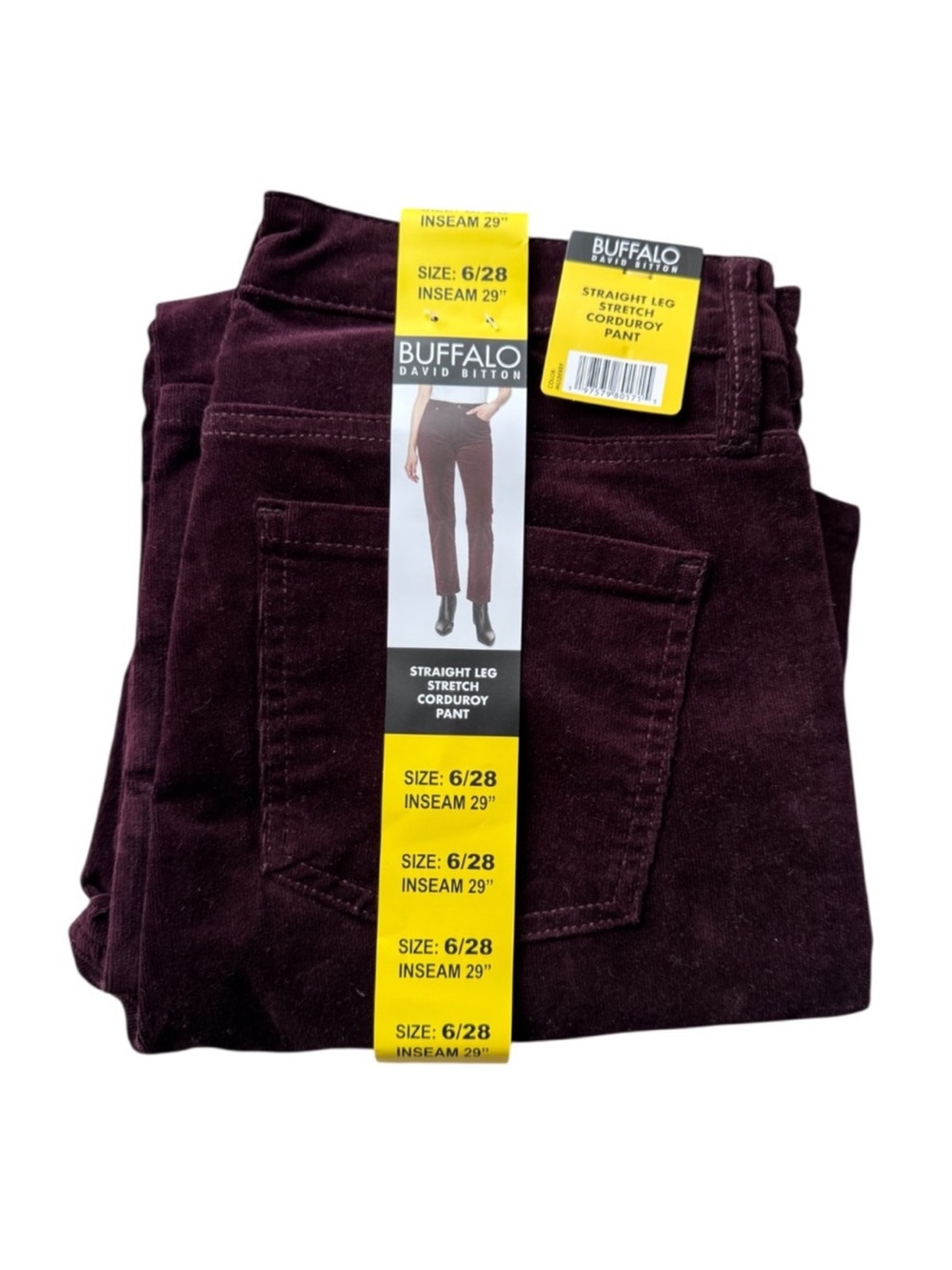 Buffalo David Bitton Corduroy Pants Mulberry Inseam 29”